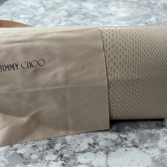 Jimmy Choo Ivory Snakeskin Hardshell Sunglasses/Eyeglasses Case - Picture 5 of 5